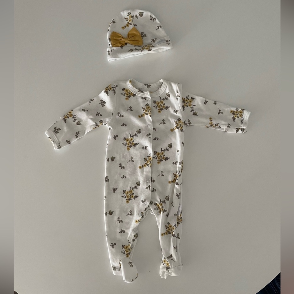 Shabby Chic footed Pajamas with Hat